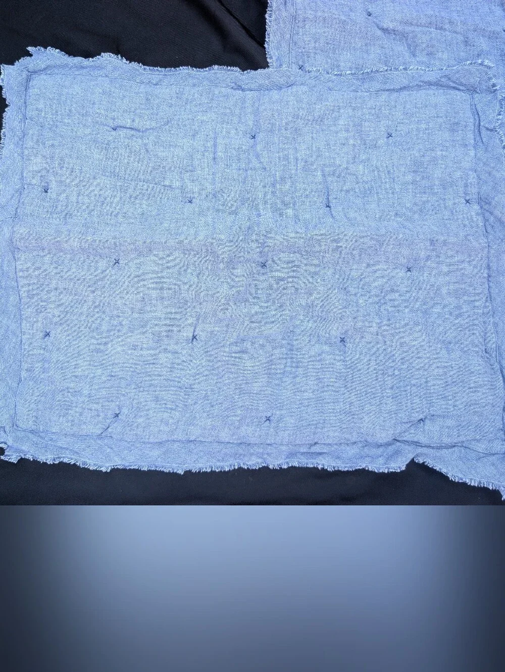 Target Chambray Blue Linen Pillowcase Pair with Rustic Fringe